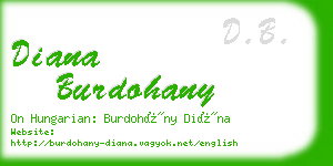 diana burdohany business card